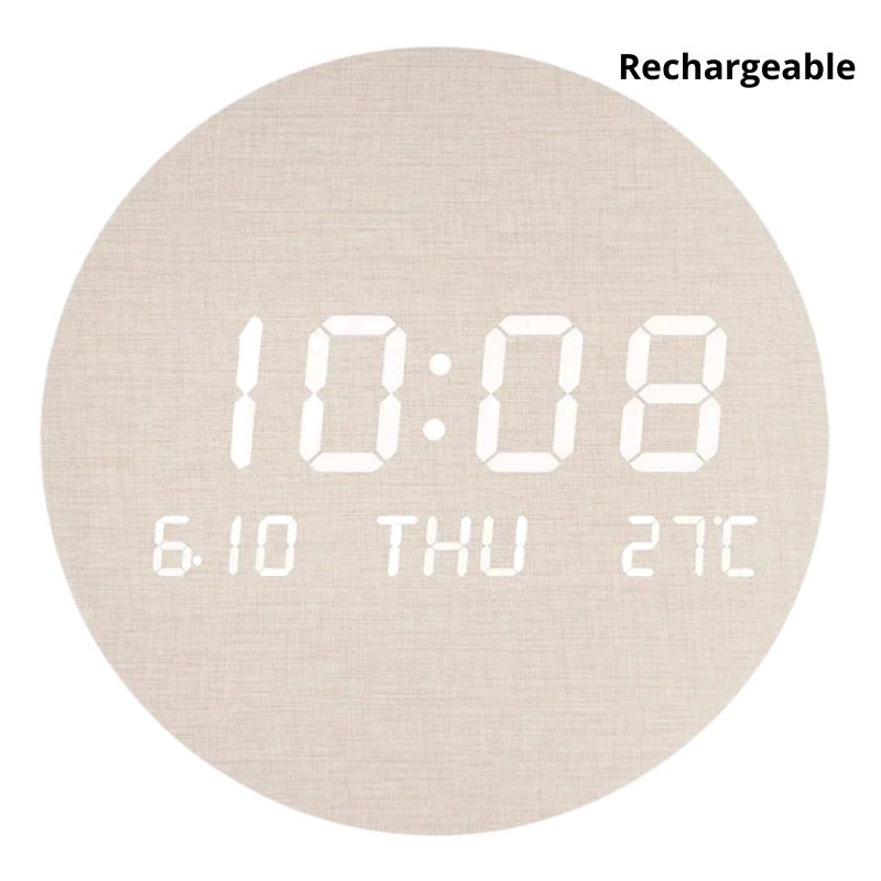 Horloge Murale Numérique LED Ronde