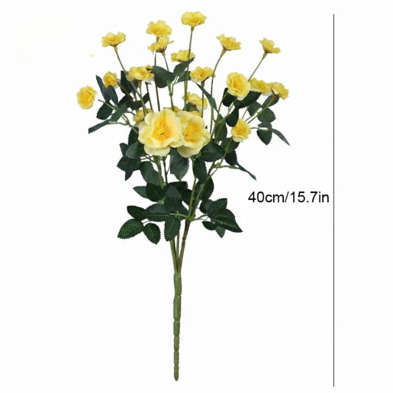 Fleur Artificielle Jaune en Branches Roses Naturelles