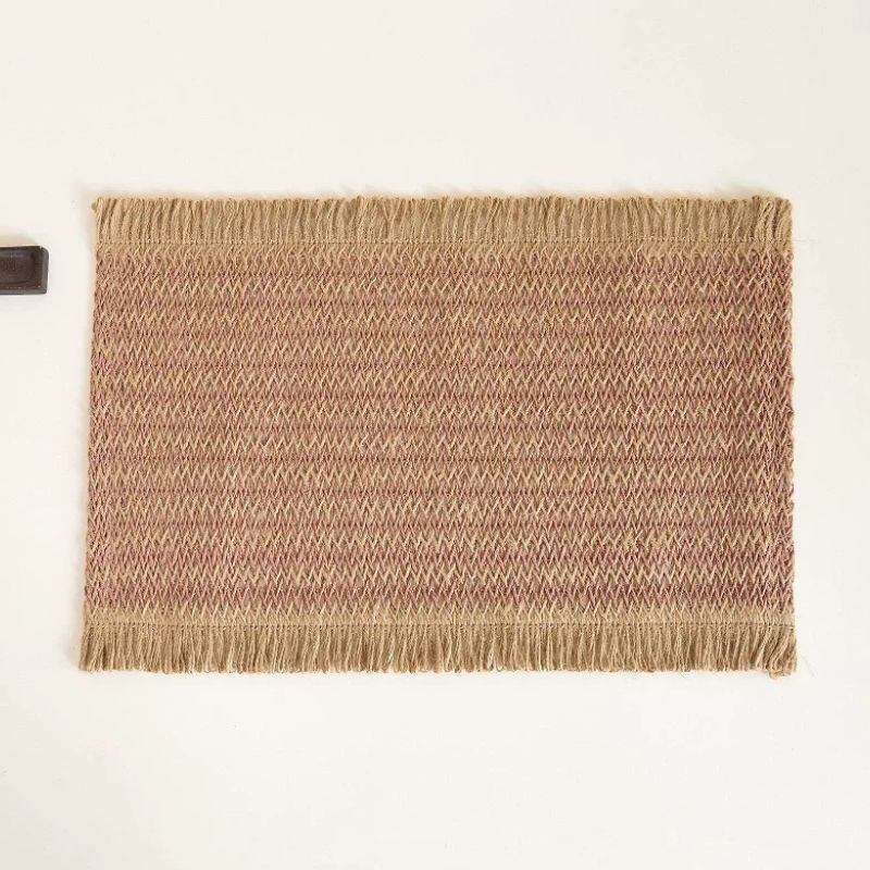 Set De Table En Papier Tissé Avec Franges Style Bohème Lot de 4 Pièces