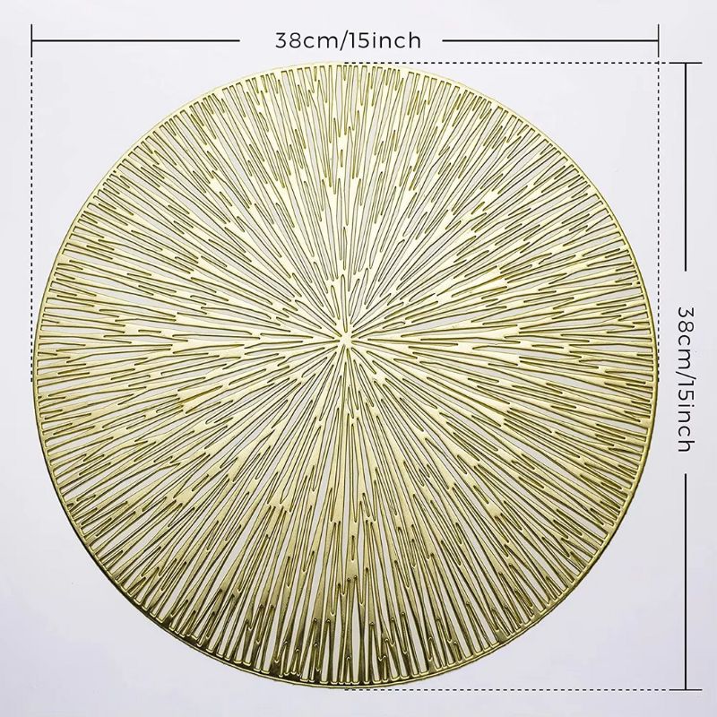 Set De Table Vinyle Doré Rond Chic Et Brillant