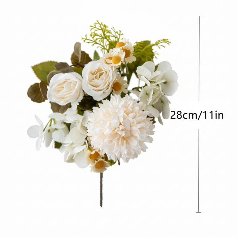 Fleur Artificielle Blanc Bouquet Champêtre Chic