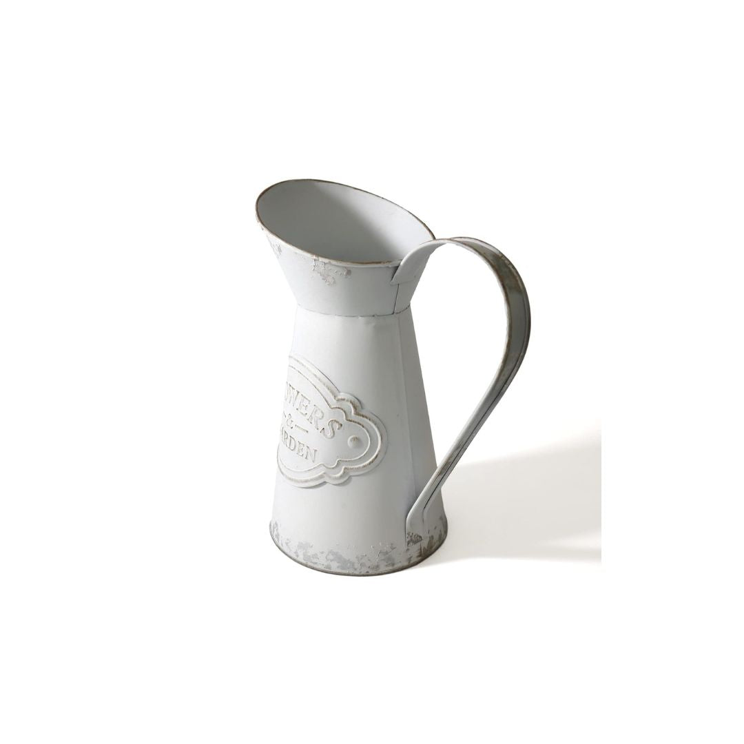 Vase Vintage Style Français en Métal Galvanisé