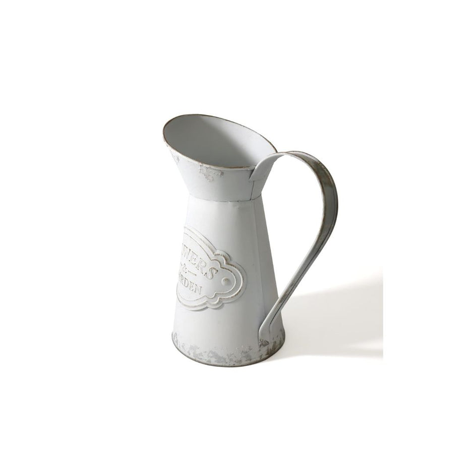 Vase Vintage Style Français en Métal Galvanisé