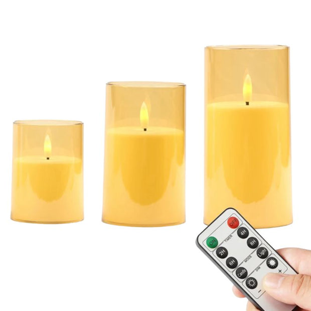 Bougies LED Sans Flamme avec Télécommande Lot de 3
