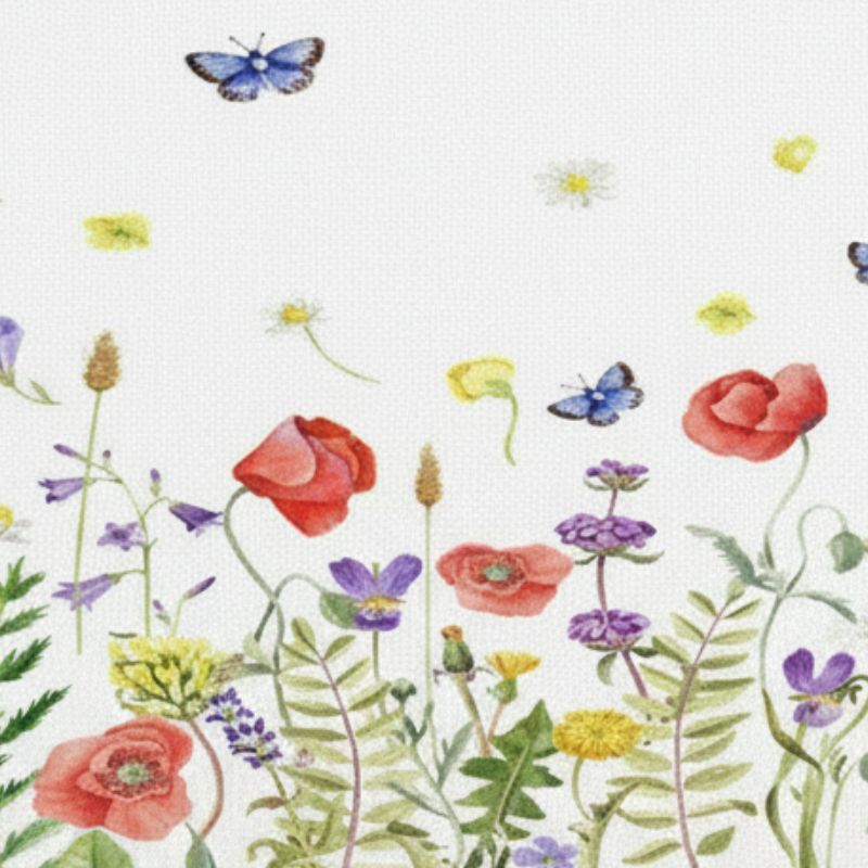 Set De Table Lavable Fleurs Sauvages Multicolores 4 Pièces