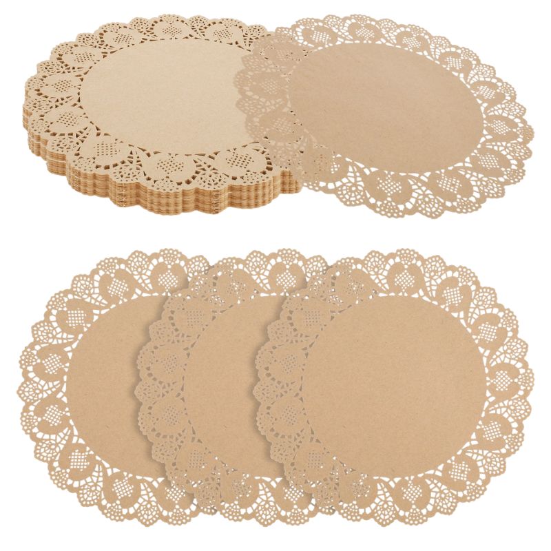 Set De Table Jetable En Papier Dentelle Lot de 100 Pièces