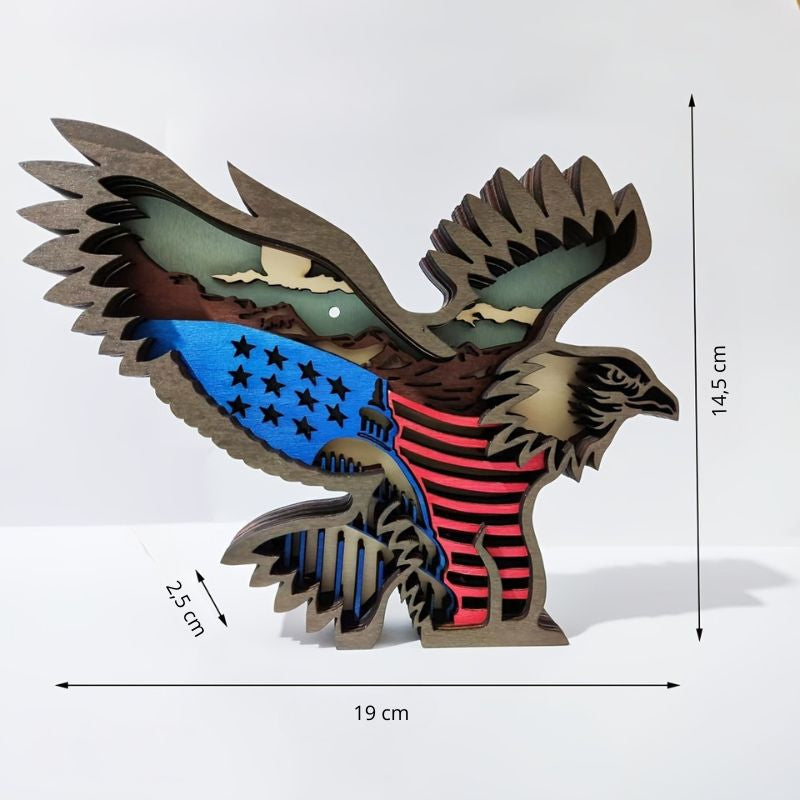 Sculpture En Bois Aigle En Décoration Murale Avec Effet Multicouche
