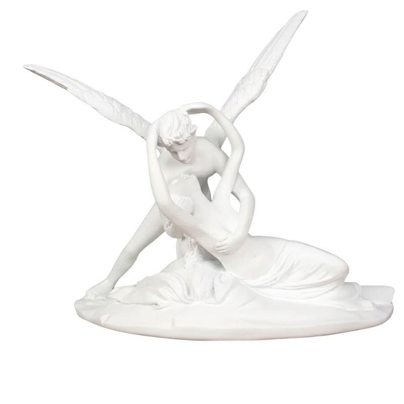 Sculpture Grecque Ange Ailé En Scène Mythologique Passionnée