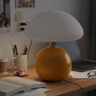 Lampe Champignon Orange Avec Abat Jour Blanc Élégante