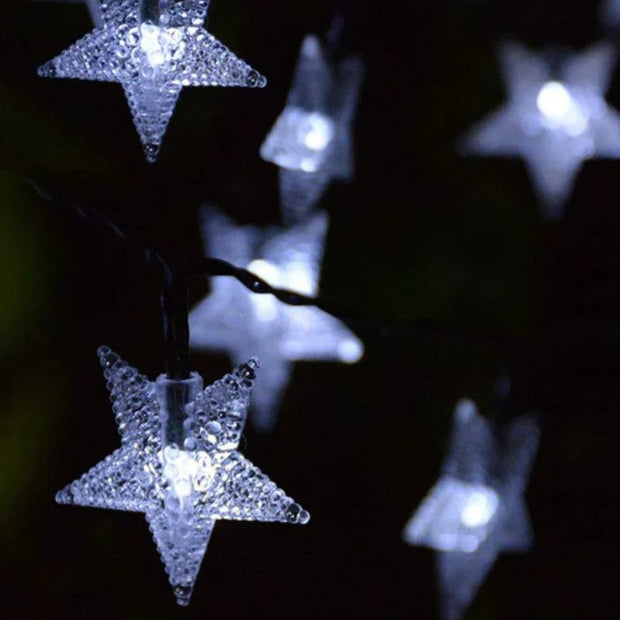 Guirlandes Solaires Étoiles Brillantes LED