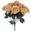 Fleur Artificielle Orange En Roses Ouvertes Avec Feuillage Mat