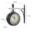 Horloge Ancienne Murale Double Face Style Station Rétro