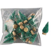 Sapin En Bois Mini Avec Neige Artificielle Lot de 12 Pièces
