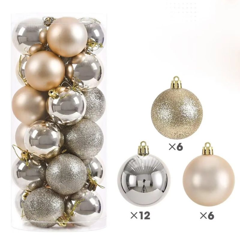 Décorations de Noël Boules Métallisées Élégantes
