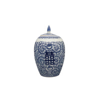 Vase en Porcelaine Chinoise Style Vintage Bleu et Blanc