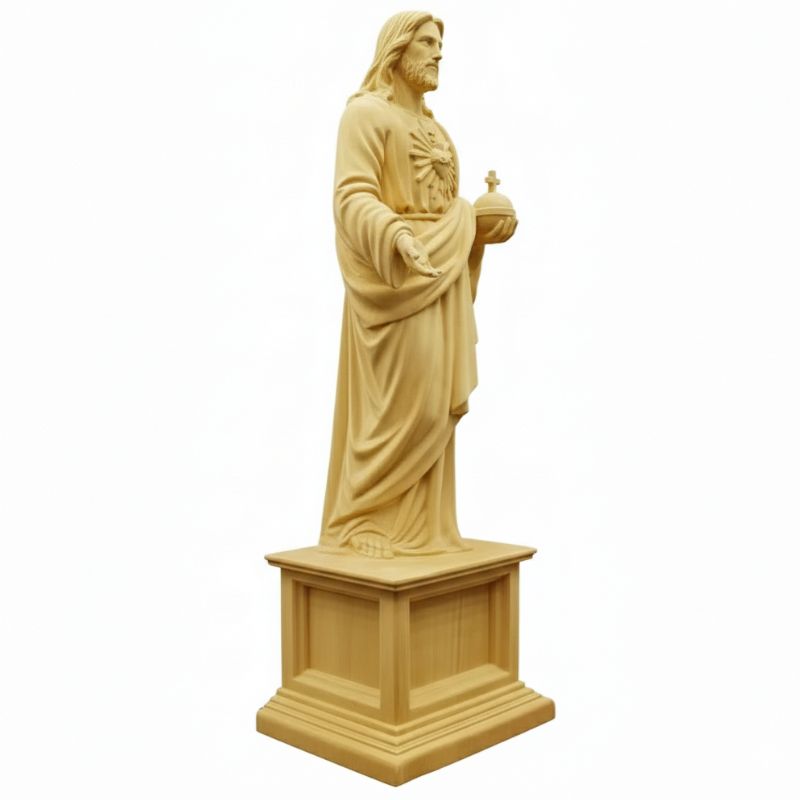 Statuette En Ivoire Christ Debout En Posture Bénissante