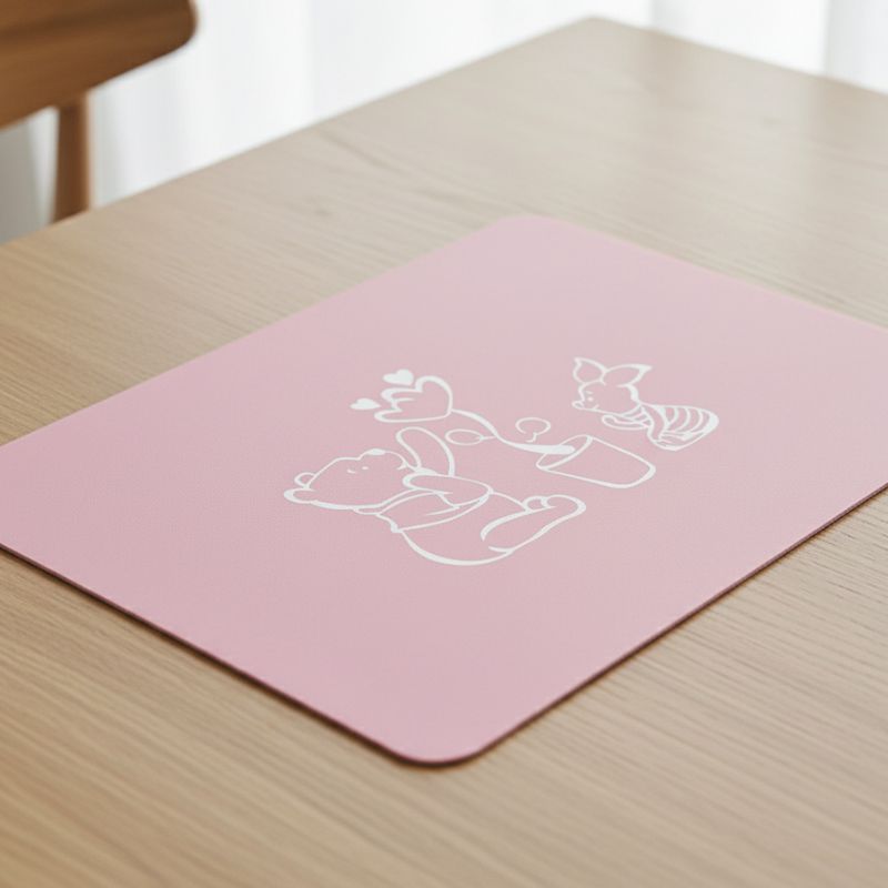 Set De Table Silicone Rose Avec Motif Mignon Et Doux