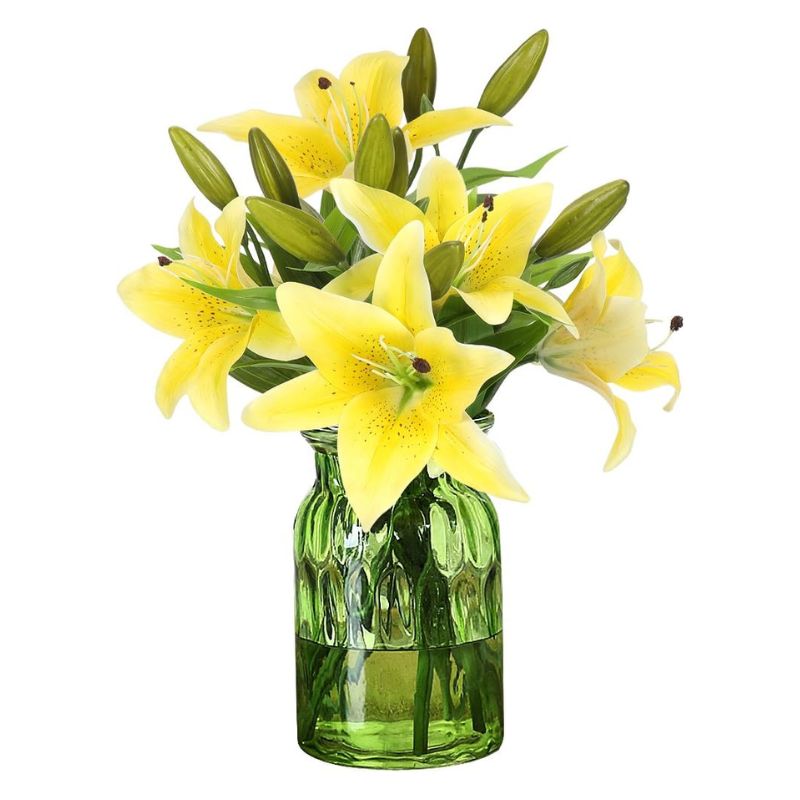 Fleur Artificielle Jaune Lys Réaliste et Élégant