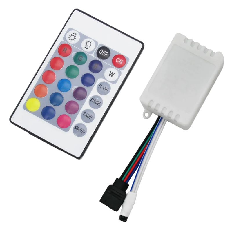 Télécommandes infrarouges RGB avec boîtier contrôleur LED
