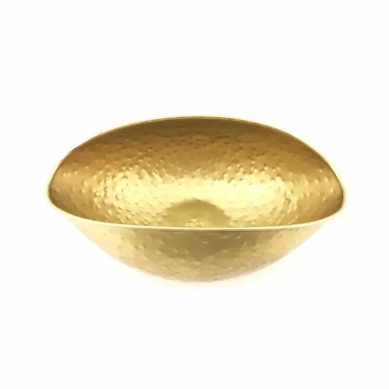 Vase en Métal Doré de Grande Taille