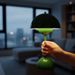 Lampe Champignon Verte Foncée Contemporaine Et Chic