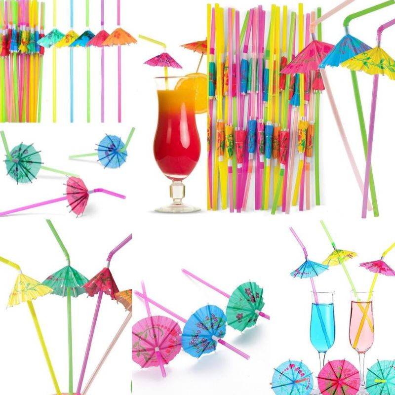 Décorations Été Pailles Parapluie 25 Pièces