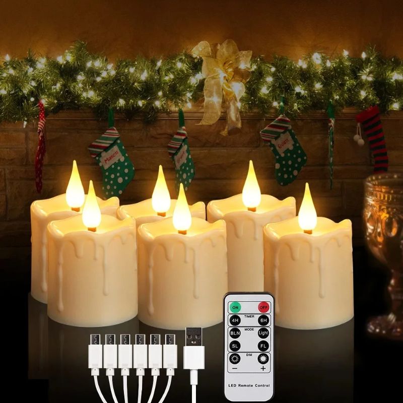 Bougie LED Rechargeable Effet Flamme