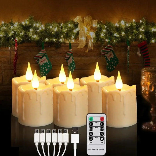 Bougie LED Rechargeable Effet Flamme