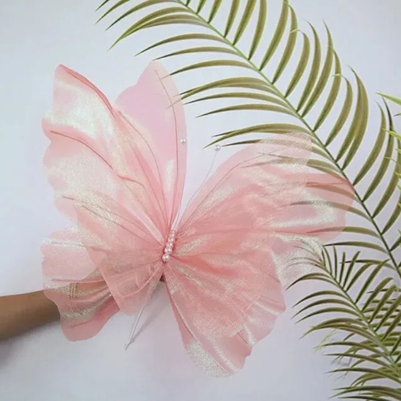 Décoration Festive Papillon 3D Géant en Tulle