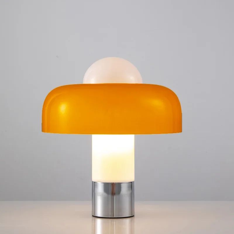 Lampe Champignon Orange Avec Lumière Chaude Et Style Italien