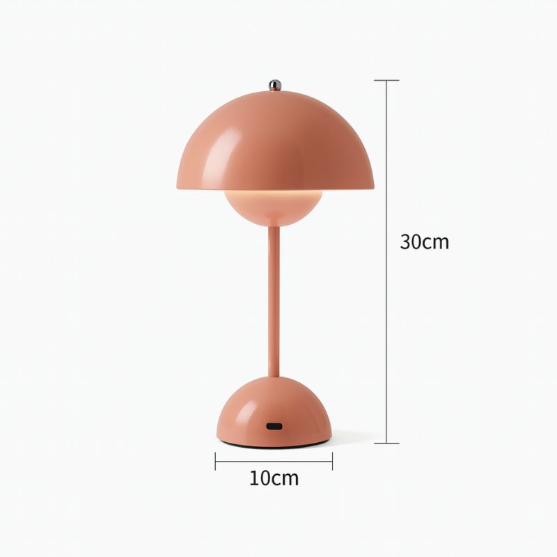 Lampe Champignon Rose Minimaliste