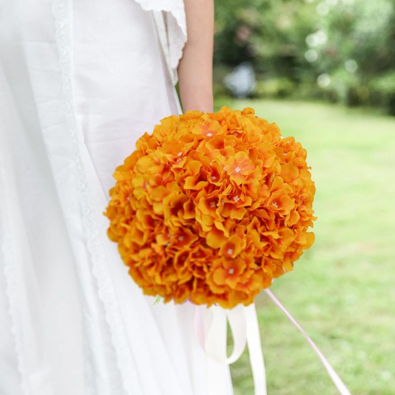 Fleur Artificielle Orange Avec Pétales Légers