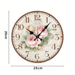Horloge Murale Ronde Style Vintage Floral
