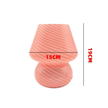 Lampe Champignon Rose En Verre Strié Élégante