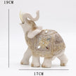 Statuette En Ivoire Éléphant Décoratif Avec Ornements Sculptés