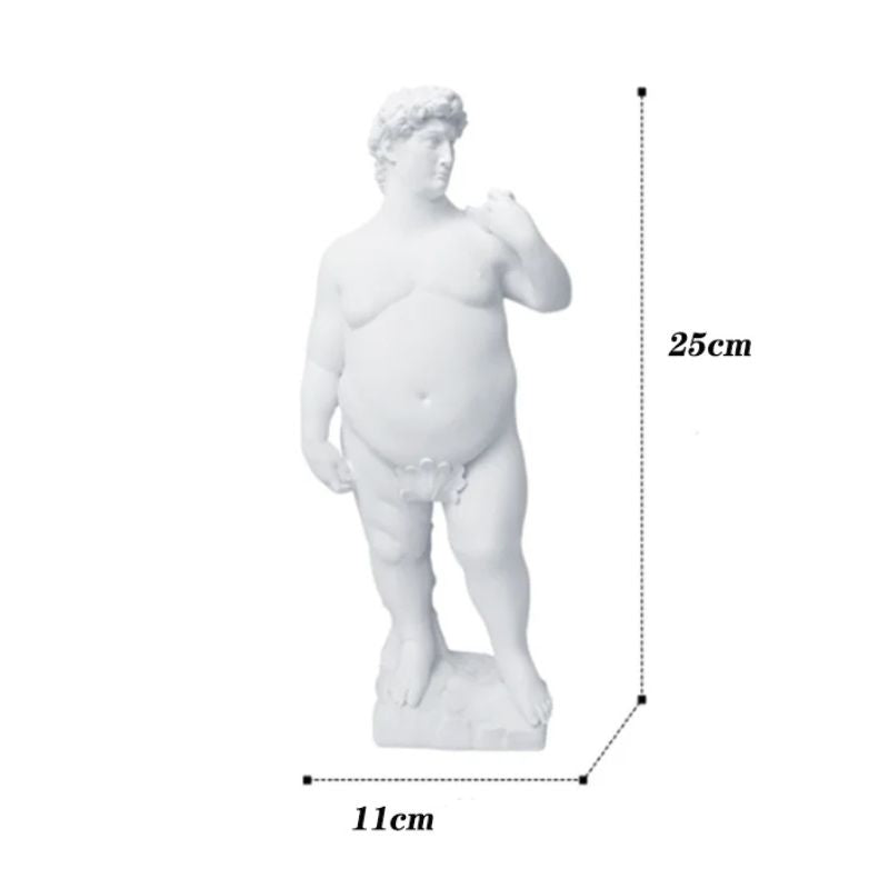 Sculpture David Revisitée Avec Silhouette Ronde Et Style Artistique