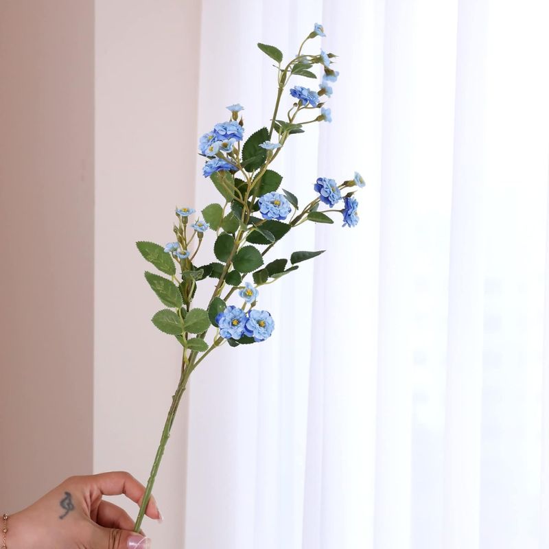 Fleur Artificielle Bleu Tige Élancée Et Ramifiée
