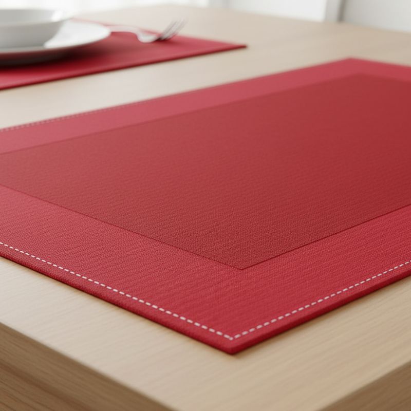 Set De Table Lavable Rouge Élégant Et Résistant À La Chaleur 2 Pièces