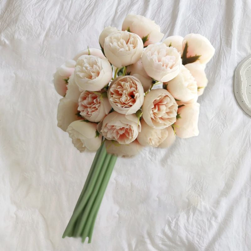 Fleur Artificielle Beige Avec Pivoines Réalistes