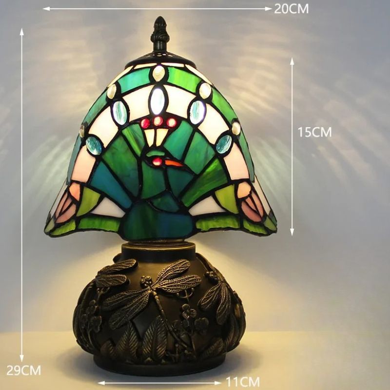 Lampe Champignon En Pâte De Verre Verte Ambiance Chic