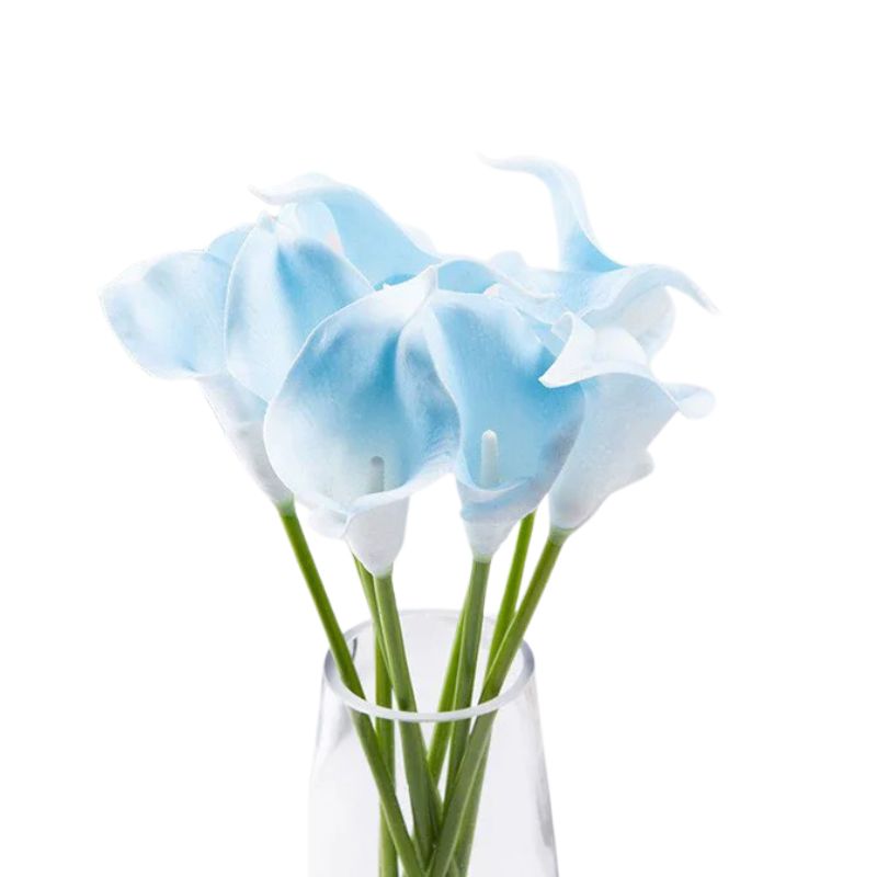 Fleur Artificielle Bleu en Bouquet Lys Calla Intense