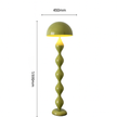 Lampadaire Champignon Vert Avec Pied Sculpté Et Abat Jour Rond