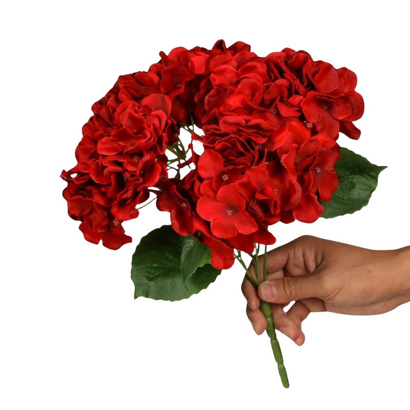 Fleur Artificielle Rouge Style Hortensia
