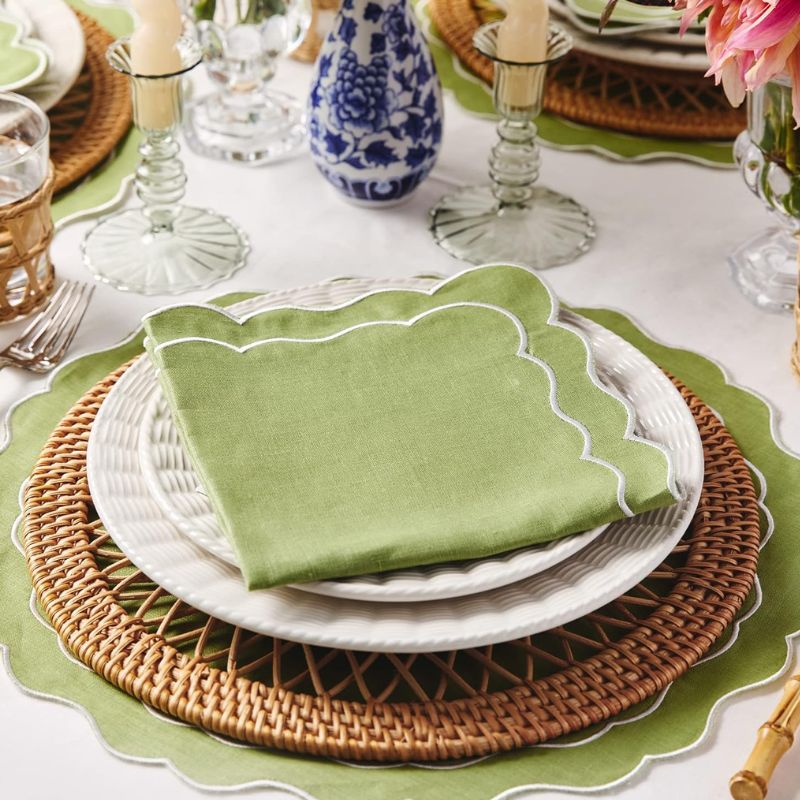 Set De Table En Coton Brodé Chic Et Élégant 10 Pièces