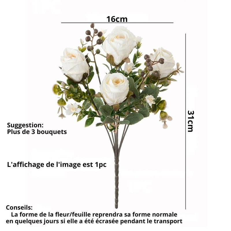 Fleur Artificielle Blanc Avec Arrangement De Roses