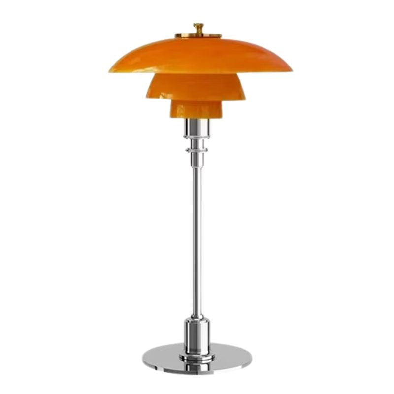 Lampe Champignon Scandinave En Verre Et Métal Argenté