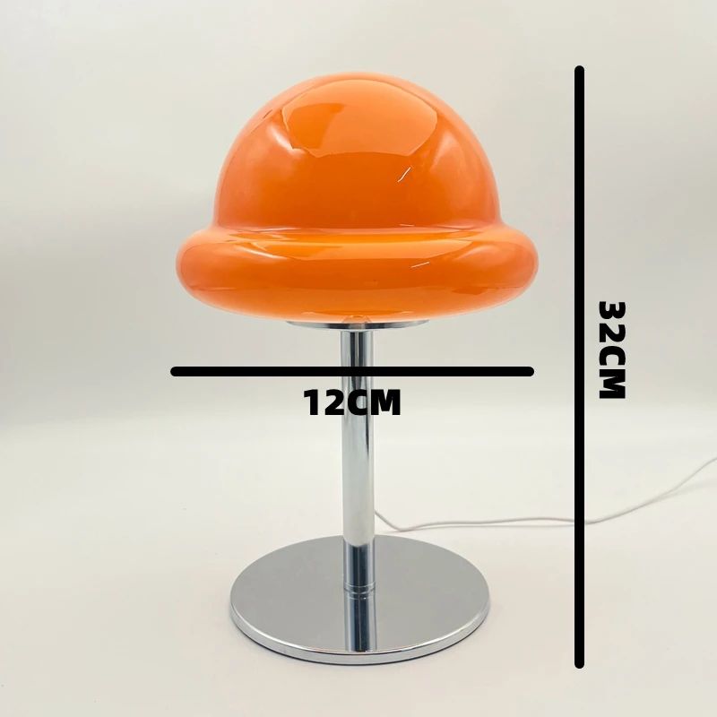 Lampe Champignon Orange Design Futuriste