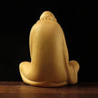 Statuette En Ivoire Sage Méditatif Assis Avec Drapé Sculpté
