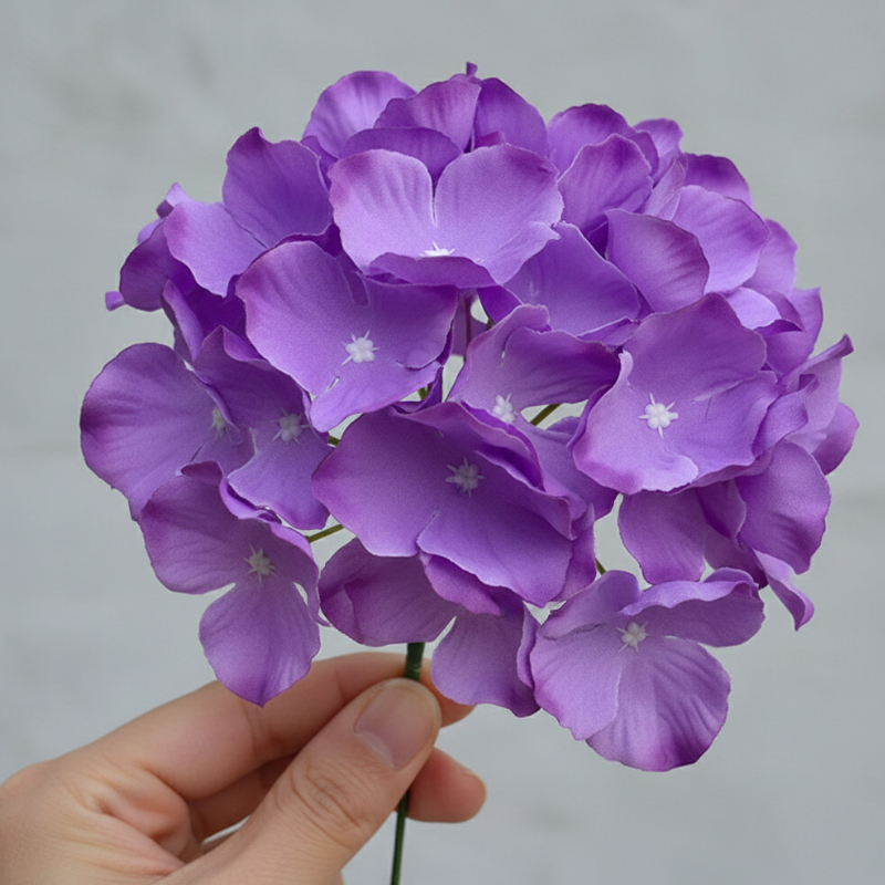 Fleur Artificielle Violet Hortensia Avec Pétales Souples
