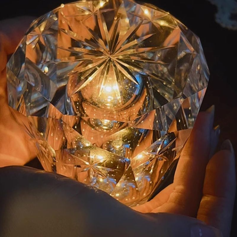 Éclairages De Table En Cristal en Forme De Diamant Moderne Et Chic